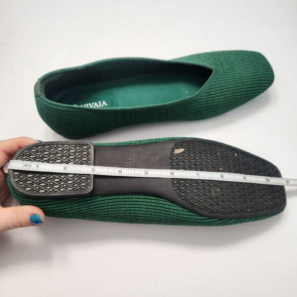 VIVAIA Margot Square-Toe V-Cut Flats 42/10.5 Forest Green Classic Office‎ Career - Picture 8 of 8